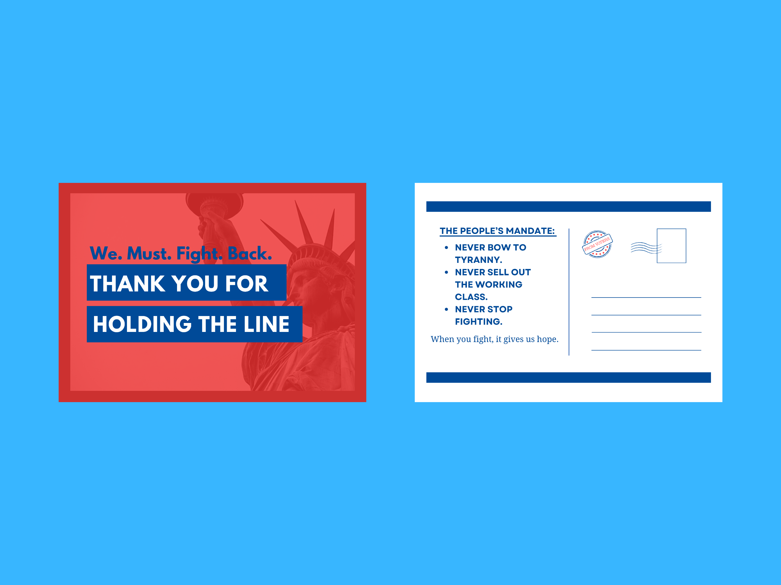 Holding the Line -- Thank You Message to Congress Members